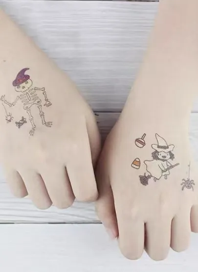 Halloween gaueko distira tatuaje eranskailuak