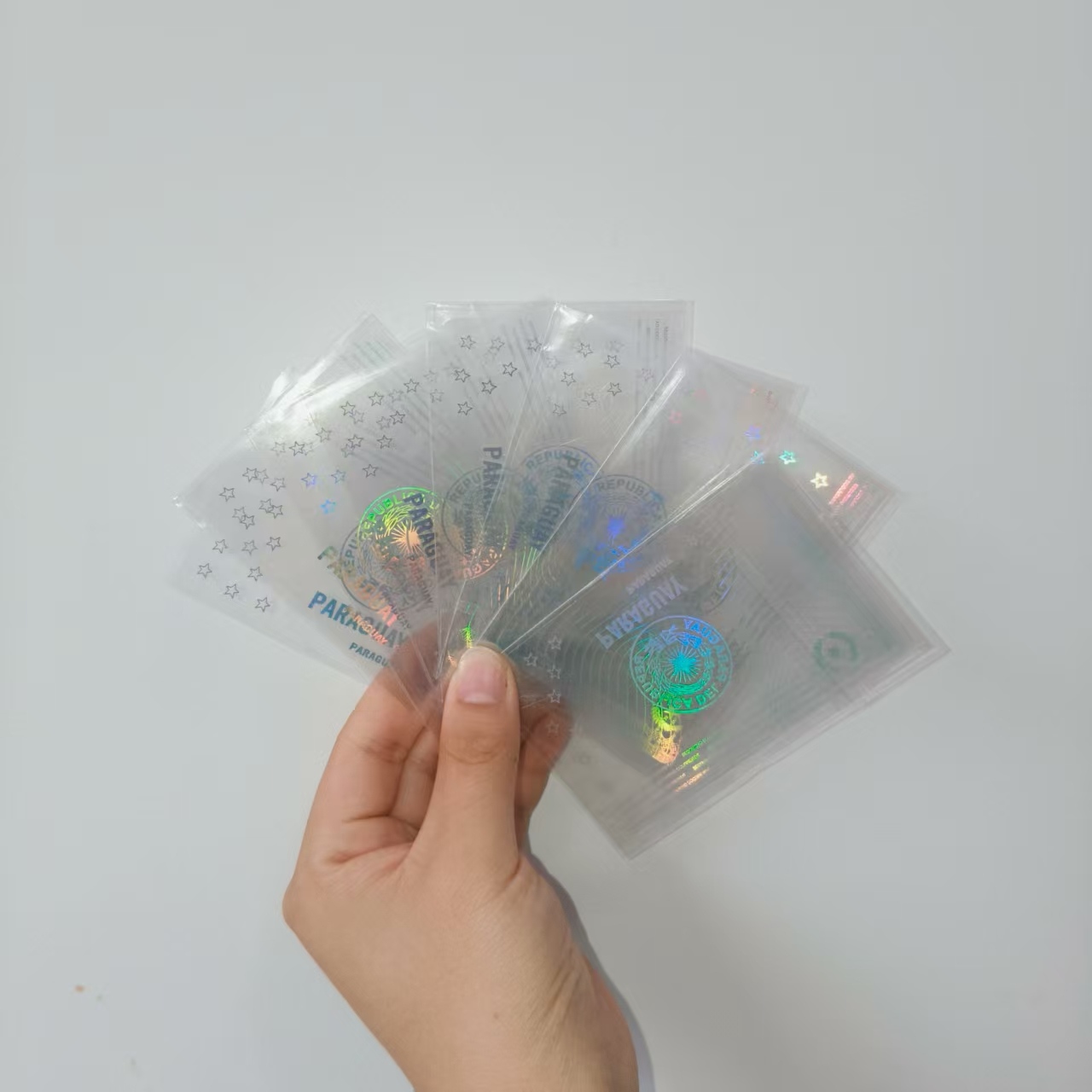 Holograma gardeneko txartelen eranskailuak